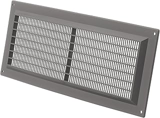 Grille d'aération en plastique gris 130 x 300 mm avec protection contre
