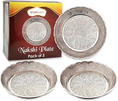 Assiette shopkart nakshi pour pooja, décoration, cadeau