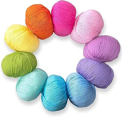 Fil de coton goodrun pour tricot et crochet, paquet de 10 écheveaux, 1