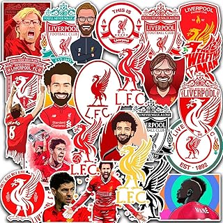 34 pièces d'autocollants du liverpool football club don't walk alone aesthetic salah gerrard