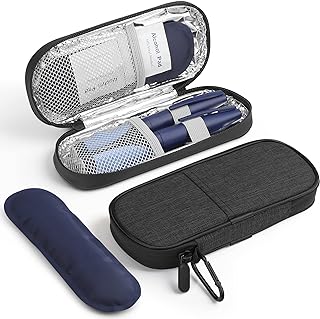 Gelozed travel étui isotherme pour stylos à insuline organiseur médicaments diabétiques avec 2