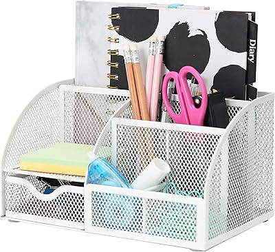 Organiseur de bureau axers/organisateur de bureau en maille/porte-stylos/organiseur multifonction - blanc. Shoppez futé, shoppez Diaytar Sénégal