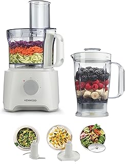 Mélangeur multifonction kenwood 800 w avec 2 disques réversibles en acier inoxydable, mixeur