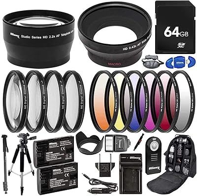 Kit d'accessoires ultimax 58mm pour canon eos 70d, 80d, 90d, 5ds, 6d, 6d