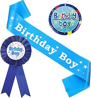 L'ensemble de décorations d'anniversaire pour garçons making tech comprend un badge d'anniversaire 3d pour les garçons, un badge en ruban pour le prix d'anniversaire et une ceinture bleue pour les enfants, fournitures de fête pour garçons. Le discount haut de gamme, c'est possible avec Diaytar