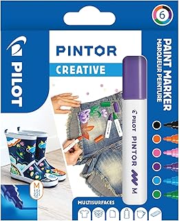 Pilot ensemble de marqueurs permanents multi-surfaces pentaur séchage rapide tissu