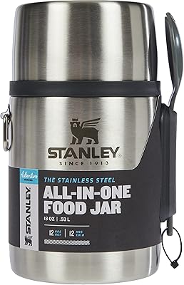 Récipient alimentaire isotherme stanley adventure, 18 oz, multi-usage, taille standard, argent