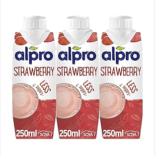 Boisson alpro long life, saveur fraise soja, végétalienne et sans produits laitiers