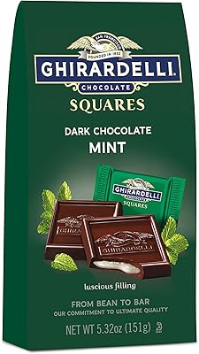 Carrés de chocolat fourrés à la menthe et au chocolat noir, 150,8 g