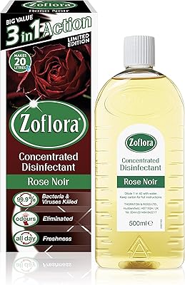 Désinfectant multi-usage concentré zoflora, rose noir, 500 ml
