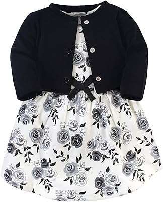 Cardigan et robe décontractés en coton biologique pour bébé fille