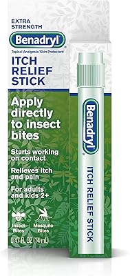 Stylo anti-démangeaisons benadryl extra puissant, analgésique topique diphenhydramine et protection cutanée à l'acétate