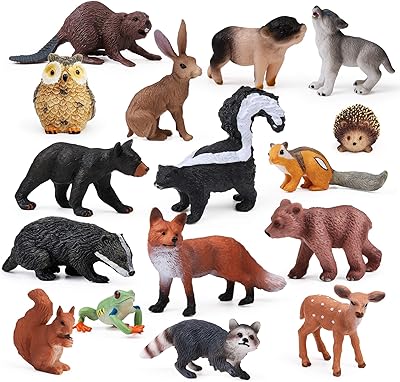 16 pièces figurines d'animaux de la jungle pour enfants, figurines de créatures