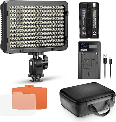 Kit d'éclairage vidéo neware 176 led : panneau 176 led à intensité variable