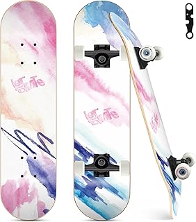 Skateboards pour débutants, skateboard complet 31" x 8" pour enfants, adolescents et adultes
