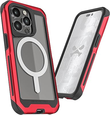 Coque jostick atomic slim clear pour iphone 14 pro avec anneau magnétique magsafe