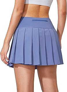 Jupe de tennis plissée pour femmes avec 3 poches, jupe de golf extensible