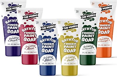 Tub works lot de 6 savons de peinture au doigt pour baignoire