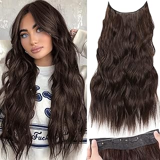 Extensions de cheveux invisibles avec bandeau transparent, taille réglable, 4 clips sécurisés, postiche