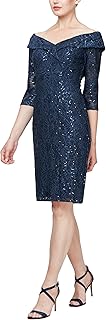 Alex evenings mini-robe en velours à épaules dénudées pour femmes (petite et régulière)
