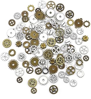 130 pièces de breloques d'engrenages steampunk - assortiment de breloques d'engrenages steampunk antiques
