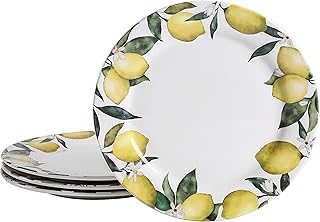 Assiettes plates beko lemon dreams de 11 pouces, lot de 4, pour