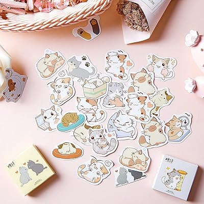 Autocollants motif chat, 2 paquets/90 pièces, jolis autocollants de décoration de scrapbooking