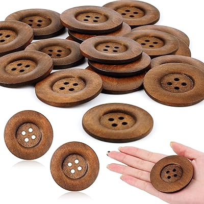30 gros boutons en bois de 236 pouces bouton de couture rond 4
