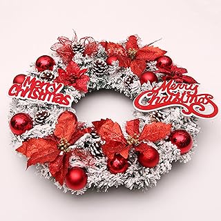 Couronne de noël pour porte d'entrée couronnes artificielles couronne extérieure 45