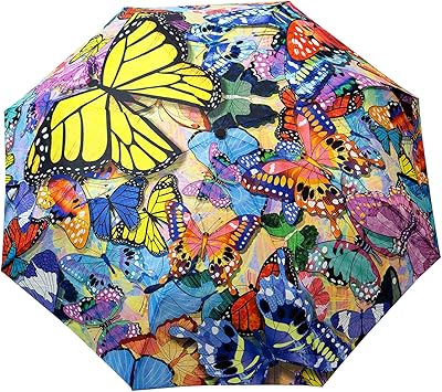 Parapluie compact de voyage pleine grandeur avec bouton d'ouverture/fermeture automatique