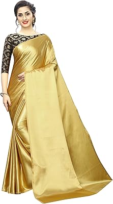 Sari en satin pour femme avec chemisier non cousu (mattakasatin_different)