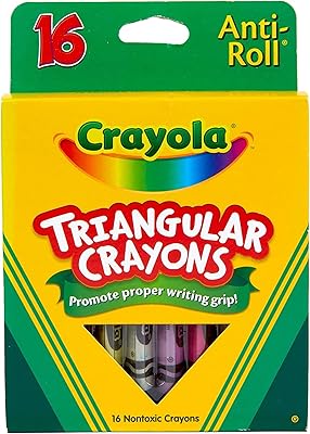 Crayons triangulaires crayola de 16 pièces | crayon anti-roulis poignée d'écriture solide