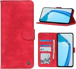 Hongxinyu coque pour oneplus 9, slim faux cuir boucle magnétique couverture arrière fente