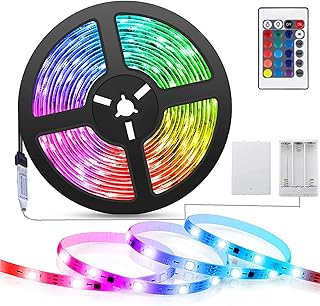 Bande lumineuse led stokla à piles avec télécommande 24 touches bande 2 m