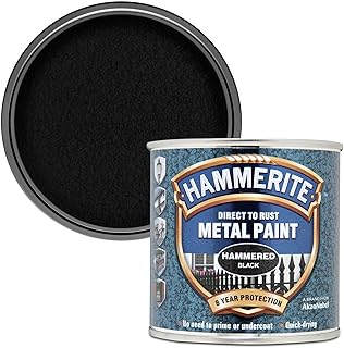 Peinture métallisée hammerite direct to rust finition noire martelée 250