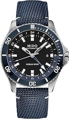 Montre automatique orlogio ocean star gmt 44 mm en céramique bleue m026.629.17.051.00, bracelet
