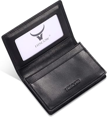 Porte-cartes de visite en cuir pour hommes et femmes, cuir de veau italien