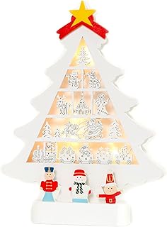 Ware christmas décoration de sapin de noël en bois illuminée avec 5 lumières