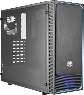 Cooler master mcb-e500l-ka5n-s00 refroidisseur master box, boîtier mid tower e500l, noir/bleu