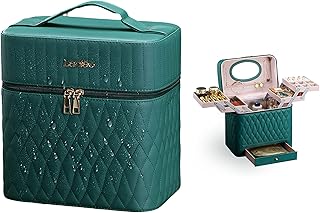 Trousse de maquillage de voyage lifelog avec miroir, boîte de rangement portable anti-poussière