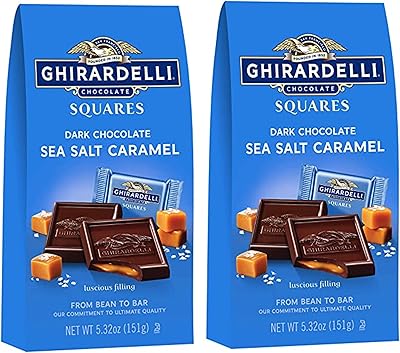 Carrés de chocolat au caramel noir et sel de mer ghirardelli, 5,32 oz
