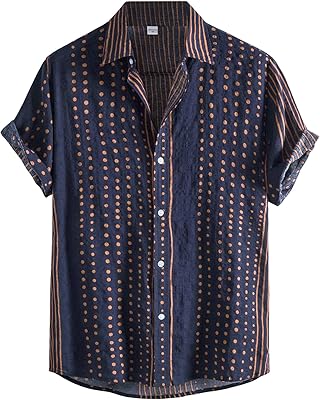 Lars amadeus chemise colorée d'été multicolore boutonnée à manches courtes rayures verticales
