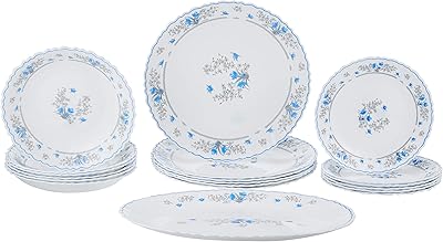 Service de table luminarc romantic festoon opal, blanc, 19 pièces, modèle dl7645
