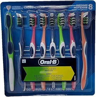 Brosse à dents oral-b maxclean advanced cross action paquet moyen de 8