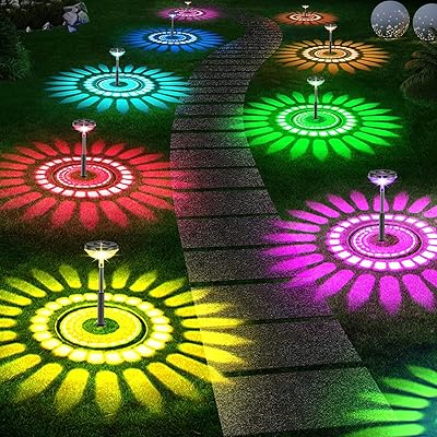 6 pièces de lumières solaires lumineuses de voie de modèle de tournesol, lumières