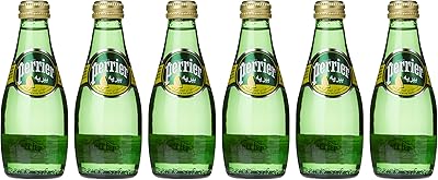 Eau pétillante naturelle perrier, arôme citron en bouteille en verre - 200 ml