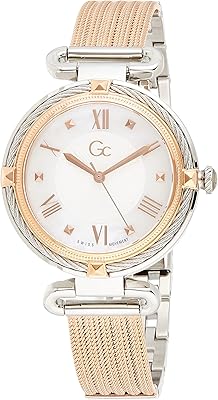 Montre analogique gc pour femme, mouvement à quartz et bracelet en acier inoxydable