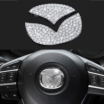 Aeeix bling capuchons de volant compatibles avec mazda, accessoires d'emblème en cristal de diamant diy, décorations intérieures pour femmes, pour mazda 2015-2020. Diaytar Sénégal : Diversité produits, unité de prix bas