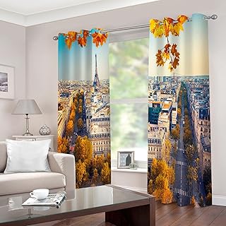 Rideau occultant puffzox 2 panneaux x 46"l 54"l rideau coloré de style ville