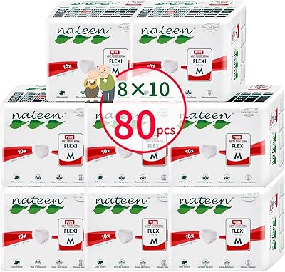 Couches adultes nitin flexi plus, incontinence, moyenne, tour de taille 90-130 cm, 80